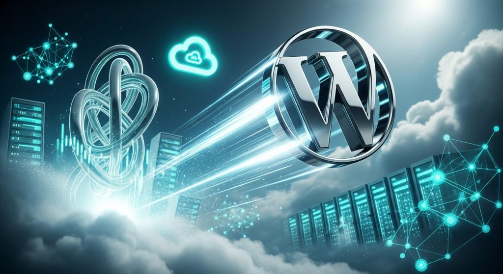 구글 클라우드 인프라 위에서 빠르게 비상하는 워드프레스 로고