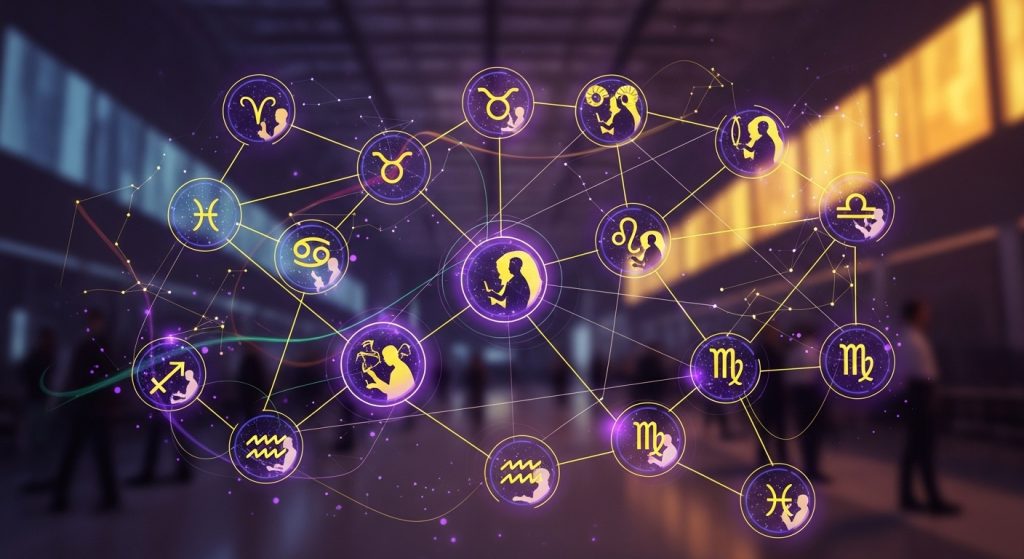 띠별 운세를 넘어, 인맥과 협업을 통해 성공적인 비즈니스 네트워크를 구축하는 모습