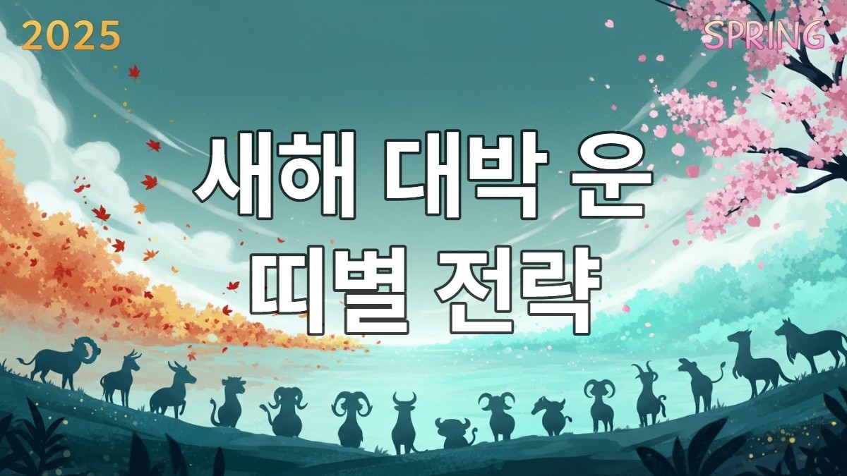 2025년에서 2026년으로 넘어가는 희망찬 새해를 상징하는 그림. 12지신 띠 동물들이 새로운 시작을 기대하며 모여있는 모습.