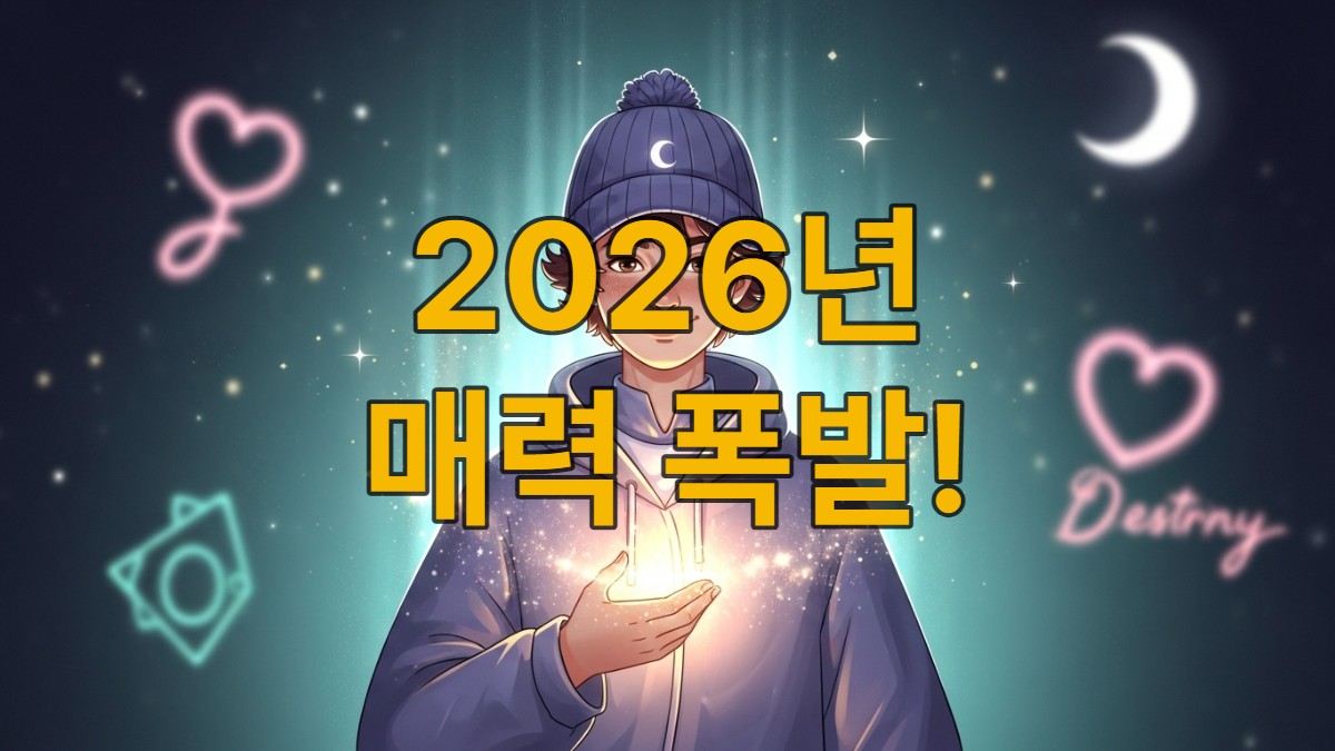 2026년 새로운 사랑과 매력이 꽃피는 모습을 환상적으로 표현한 이미지