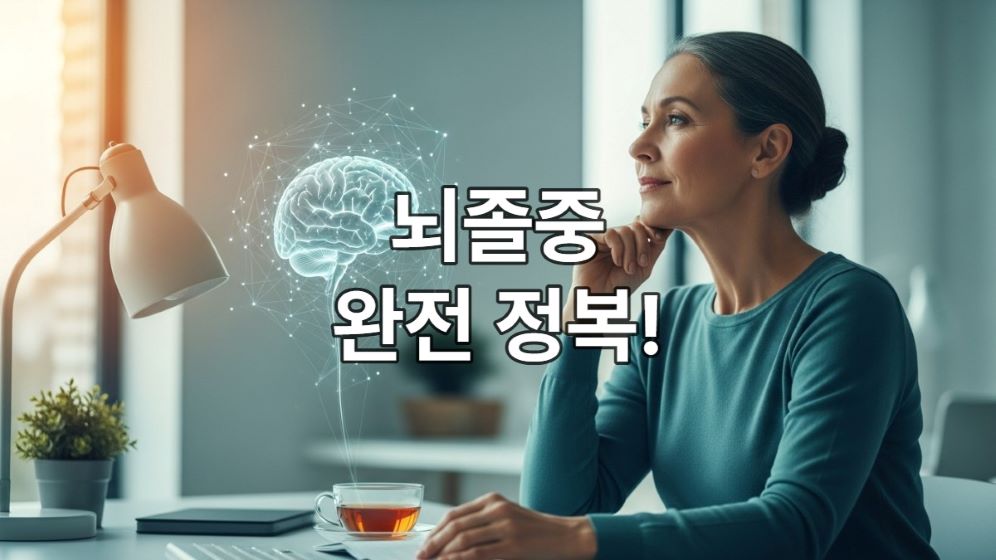 뇌졸중 예방과 재활을 위해 지혜롭게 대처하는 사람의 모습, 뇌 건강 관리의 중요성을 나타내는 이미지