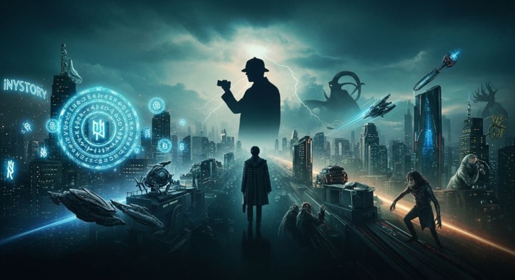 2025년 기대작, 미스터리, SF, 판타지 등 색다른 장르 드라마 요소들이 융합된 매혹적인 이미지.