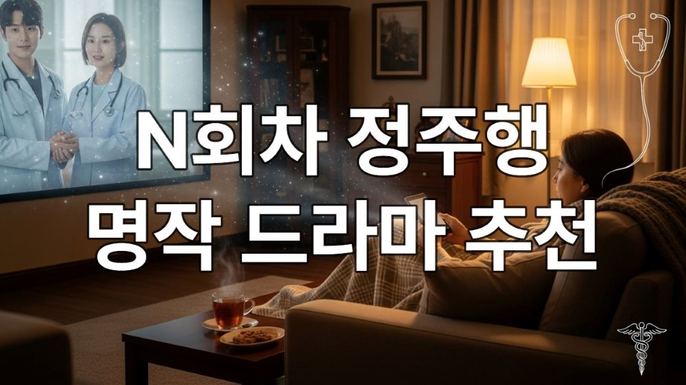 따뜻한 거실 소파에 앉아 담요를 덮고 편안하게 드라마를 시청하는 사람의 모습. 2025년 다시 봐도 새로운 명작 드라마 정주행의 아늑하고 몰입감 넘치는 분위기.