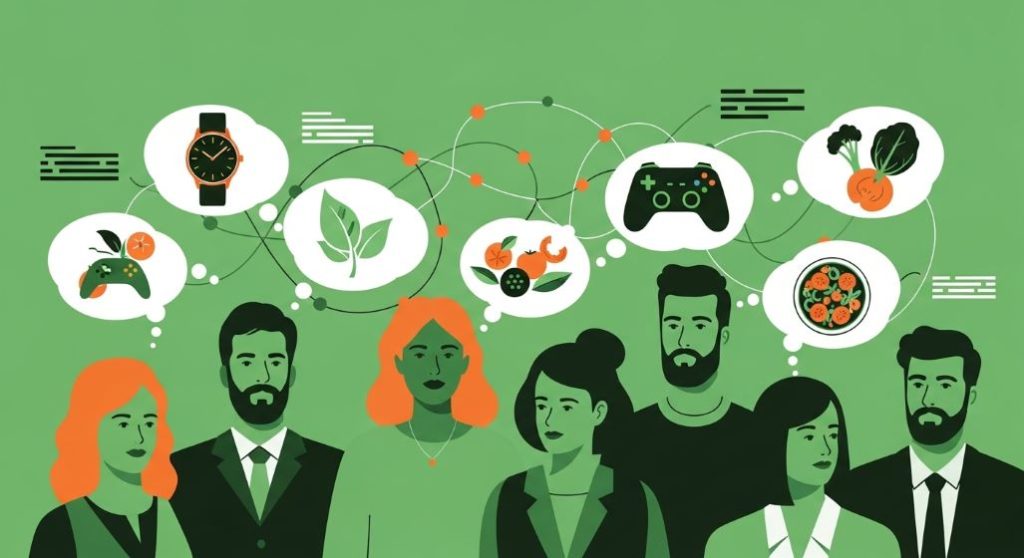 다양하고 복합적인 취향을 가진 MZ세대 옴니보어 소비자들의 생각과 연결된 데이터 시각화