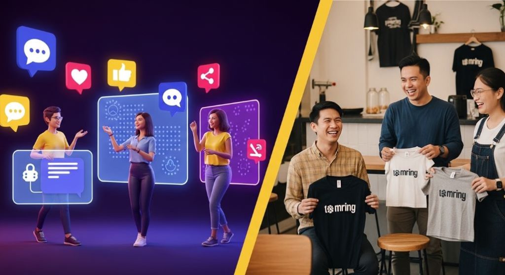 온라인 소셜 미디어와 오프라인 모임에서 브랜드 팬들이 활발하게 소통하는 모습